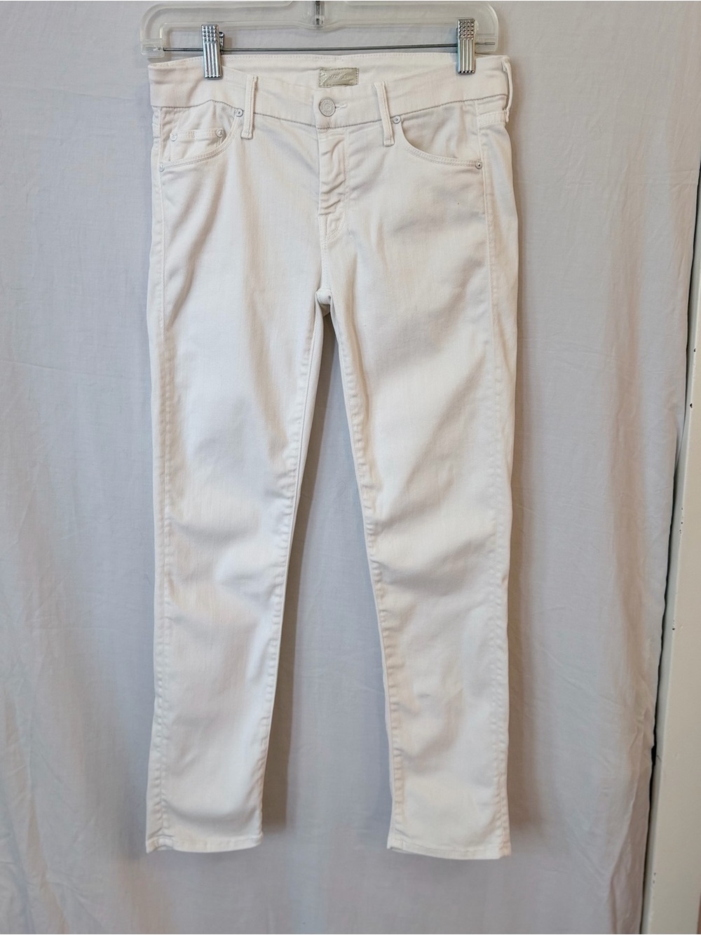 MOTHER The Looker Crop White Skinny Jeans Size 27